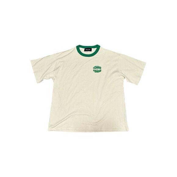 Homme + Femme LA Cream & Green Crew Neck Tee Size XXL - Picture 1 of 5